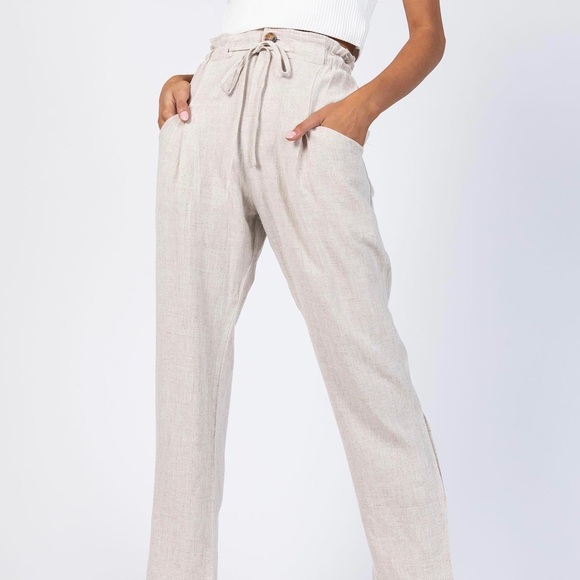 Princess Polly Pants - new princess polly ‘rex pants’ beige linen pants